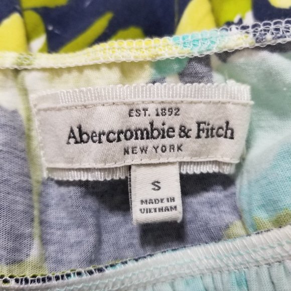 Abercrombie & Fitch top Small colorful abstract floral print sleeveless halter - Picture 12 of 13